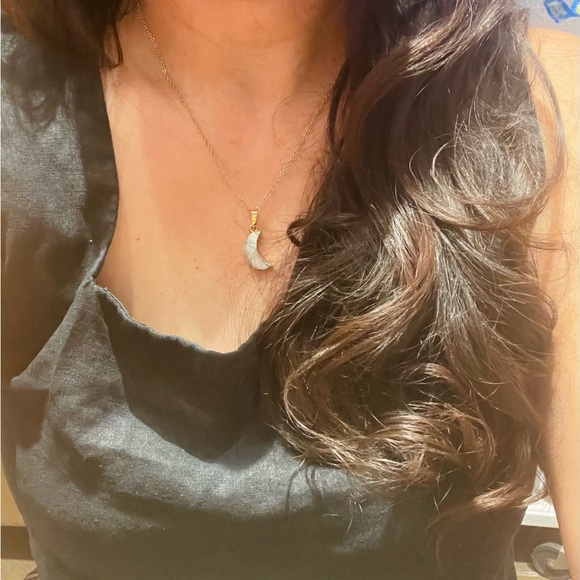 Mother of Pearl Crescent Moon Necklace - Picture 3 of 13